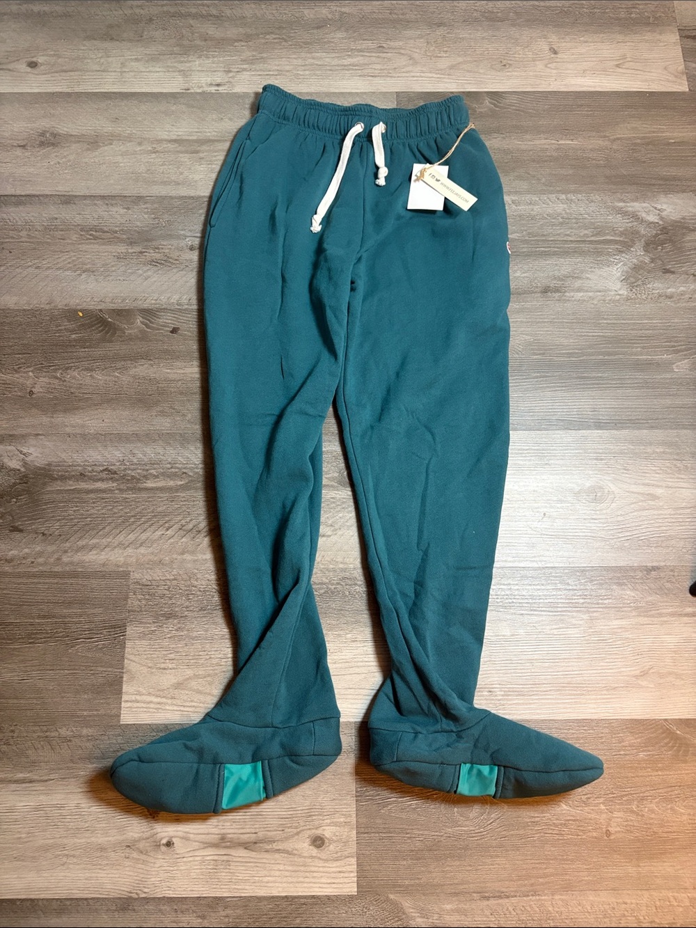 Feejays Teal Fleece Bottoms with Footies - Unbranded